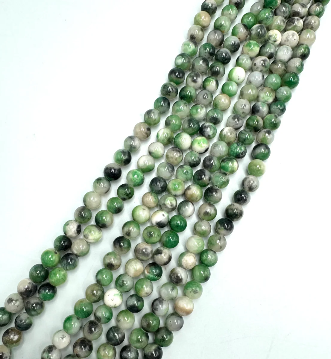 Jade Perler, Farve Mix, Grøn/Grå, (8mm) - Bild 3