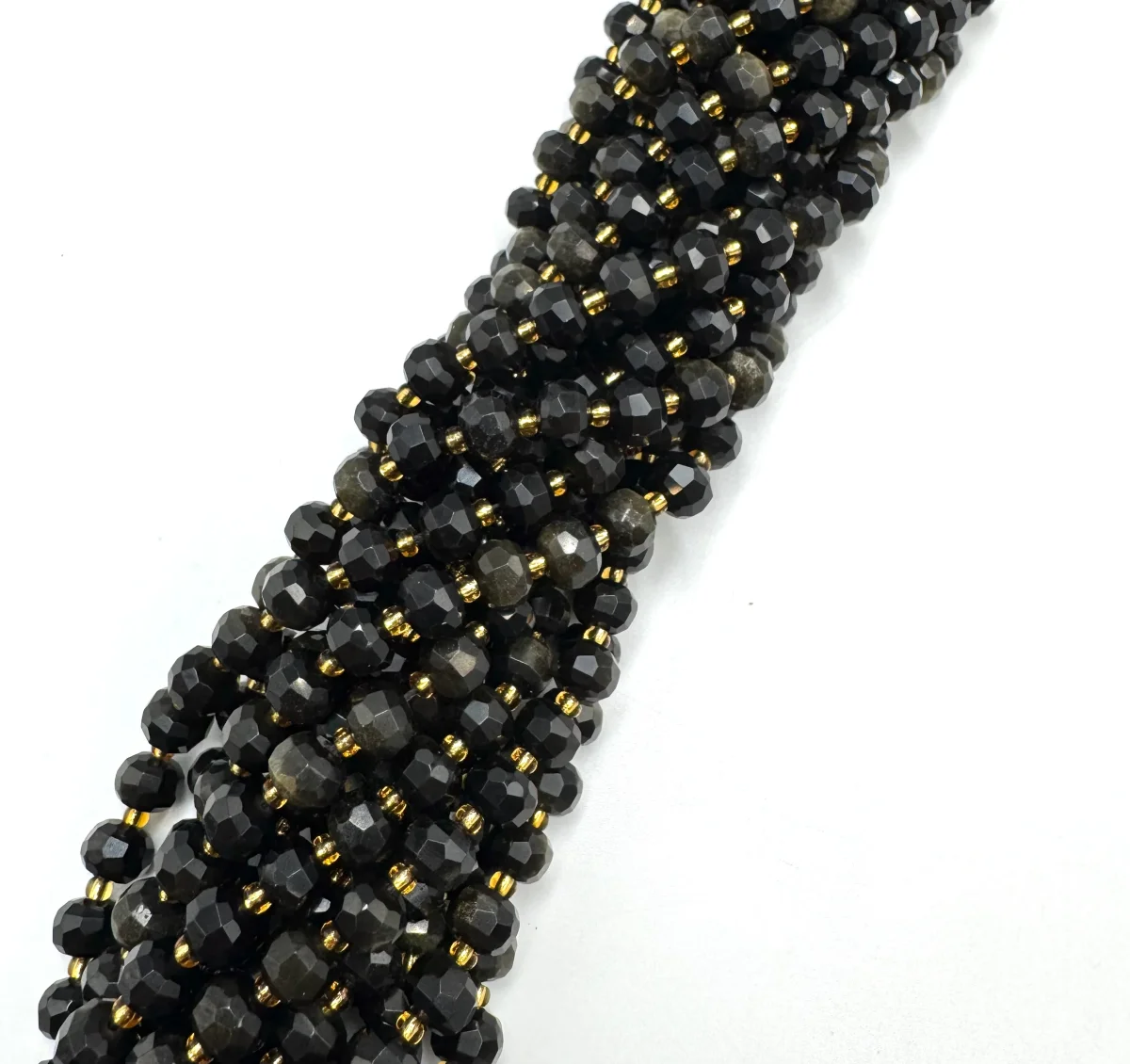 Golden Obsidian Perler – Rondel (6x8mm) - Bild 2
