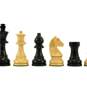 Down Head-springare, eboniserade Staunton-schackpjäser – 8,3 cm