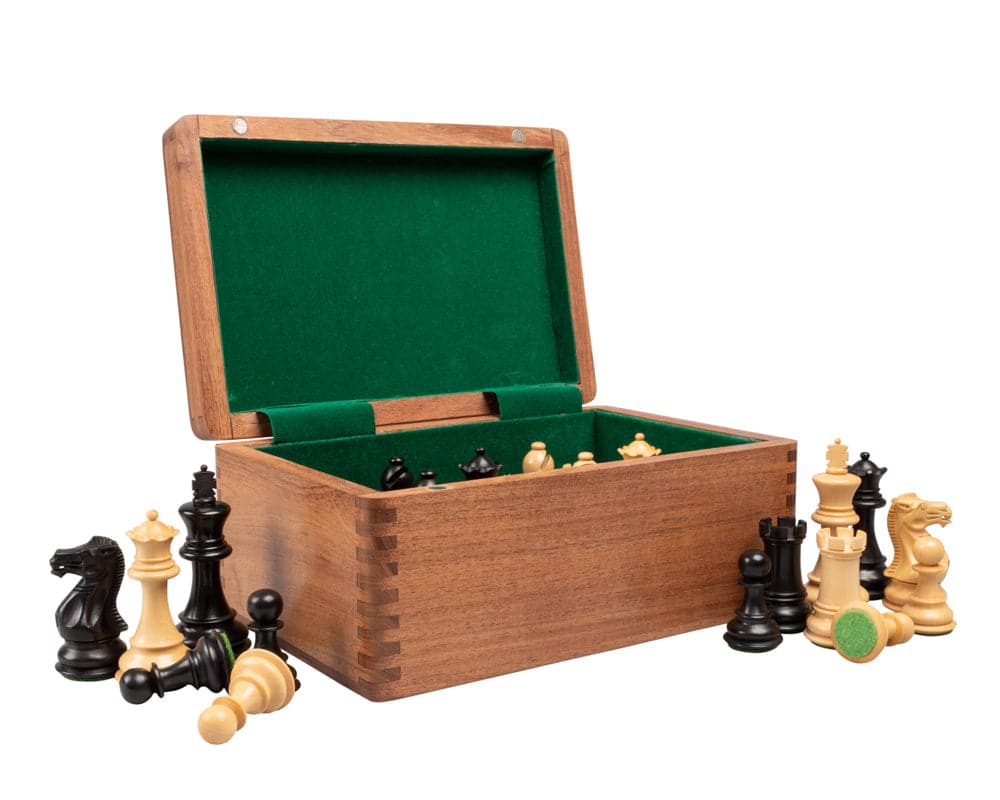 Competition-ebeniserade schackpjäser – 7,6 cm – inklusive Förvaringsask för schackpjäser - Bild 3