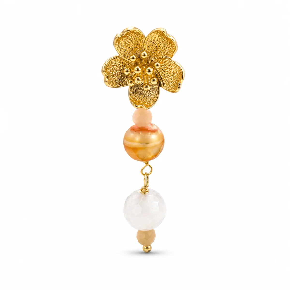 Blomster Ørestikkere - 18K Forgyldt (17x15.5mm) - Bild 4