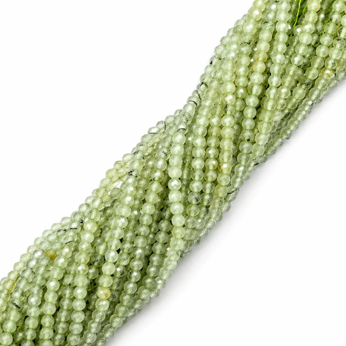 Prehnit Perler – Facetterede, Runde (3~3.5mm) - Bild 2