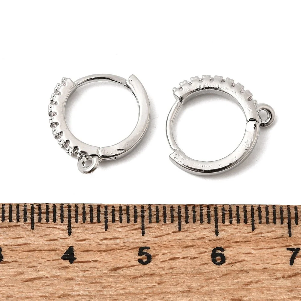 Creoler Med Kubisk Zirkonia – Langtidsholdbar Platinbelagt Messing (15x14,5mm) - Bild 4