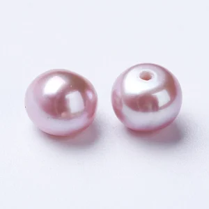 Ferskvandsperler – Top/Halvborede, Lys Lilla (6-6,5mm) 1 par