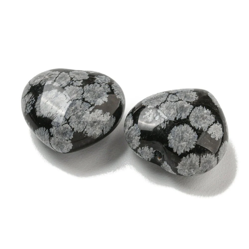 Obsidian Perle – Topboret Hjerte (15,5mm) - Bild 3