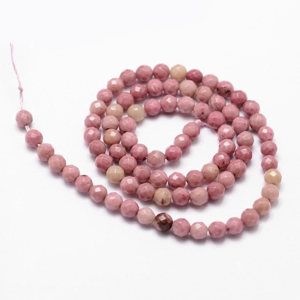 Rhodonit – Facetteret, Rund (4mm)