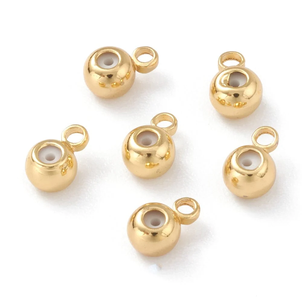 Stopper Perle Med Øje – 18K Langtidsholdbar Forgyldt (6x4x3mm, 5 Stk) - Bild 2