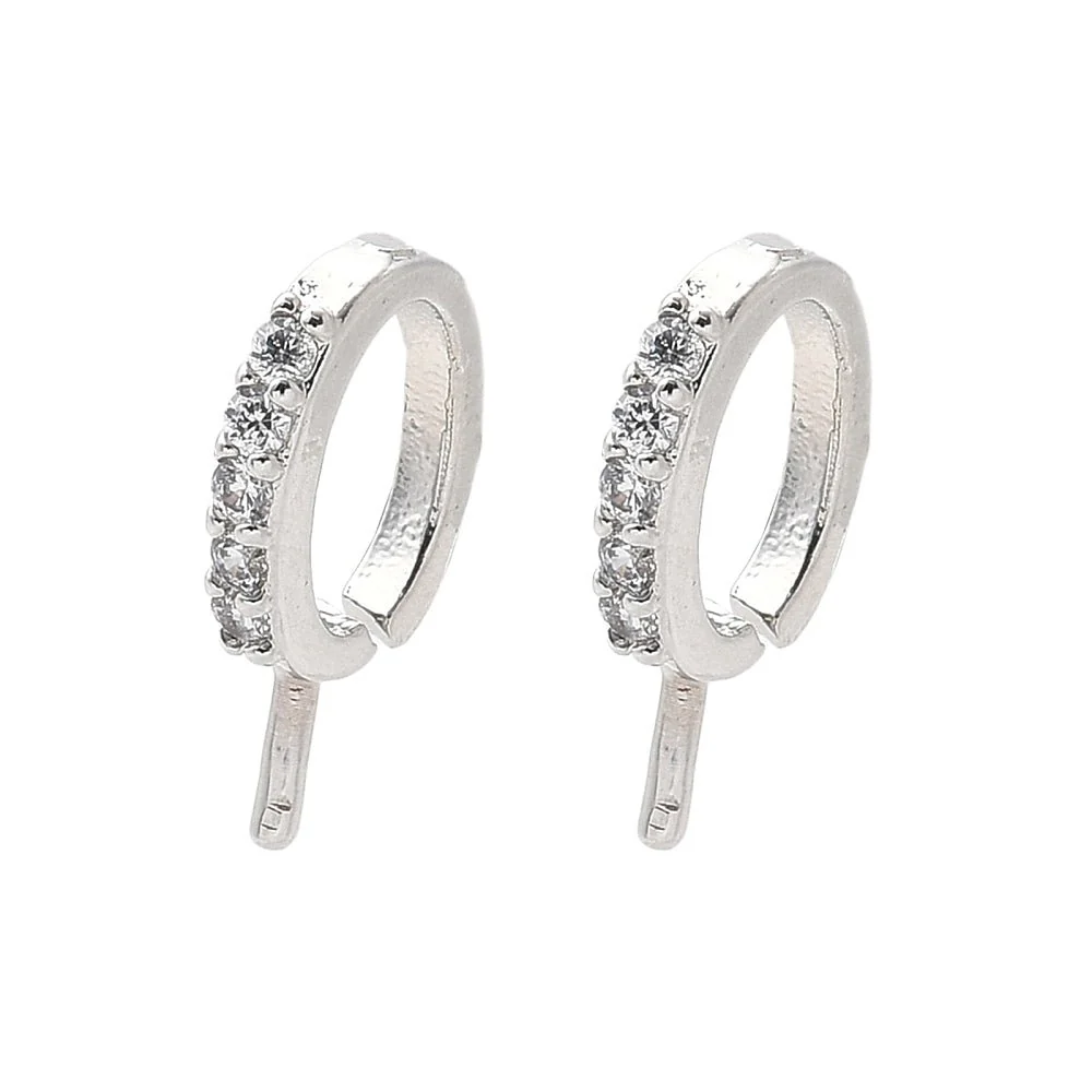 Vedhæng Til Anboret Perle Med Klare Zirkonia Sten -Langtidsholdbar (14mm) - Bild 3
